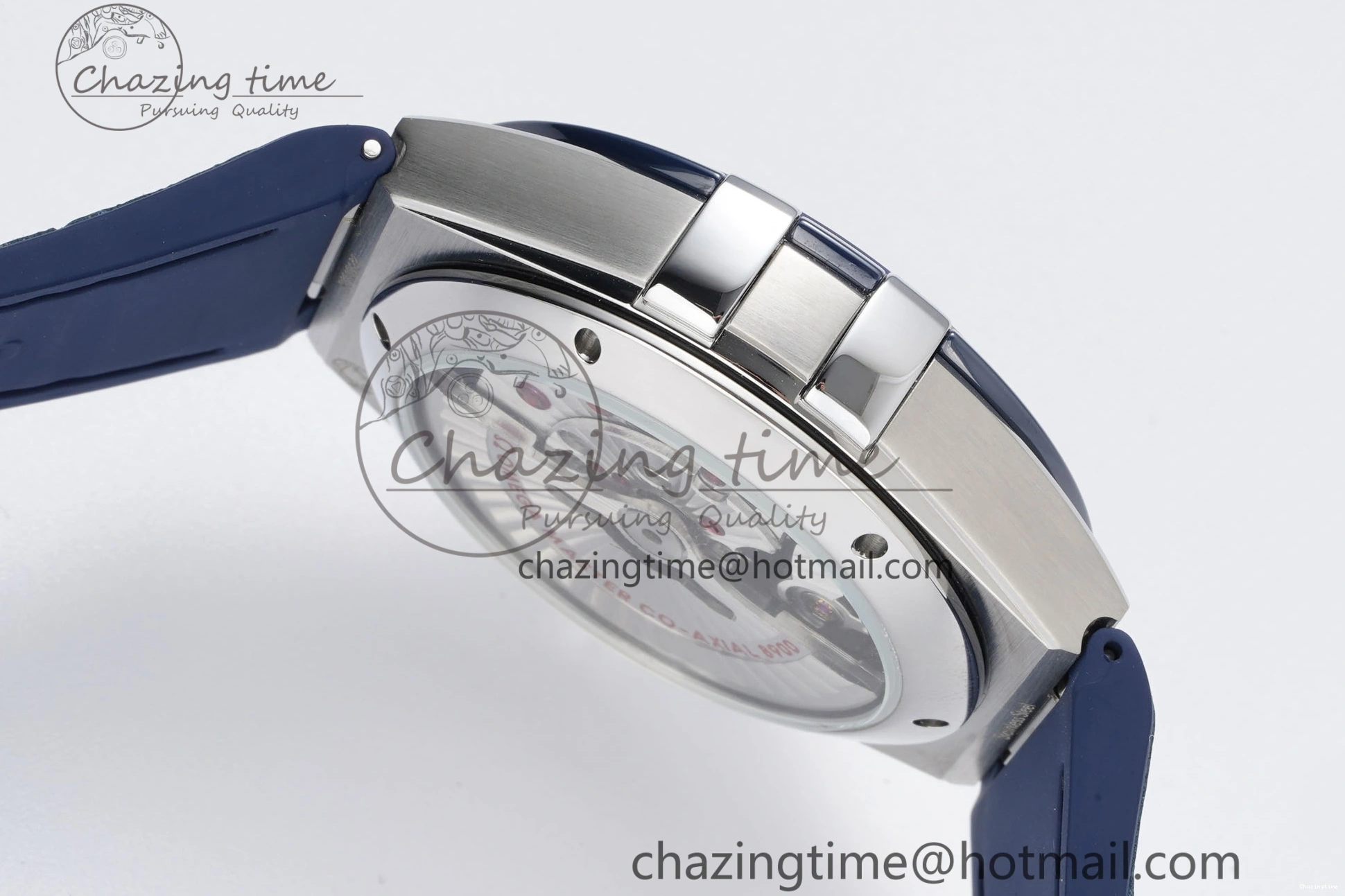 0114 Constellation Blue Ceramic SS 8F 1:1 Best Edition Blue Dial on Blue Gummy Strap A TravelReady 7800